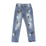 CHROME HEARTS BLUE JEANS CROSS PATCH