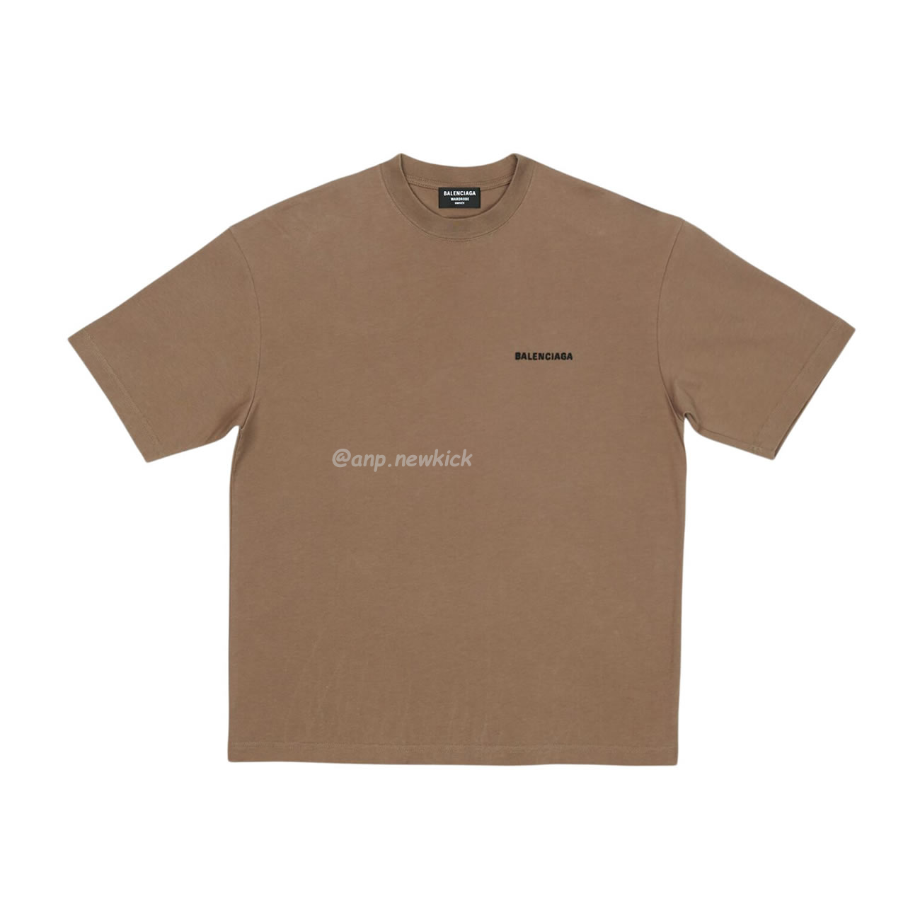 Balenciaga Back Logo Regular Fit Vintage T-shirt Dark Beige Black