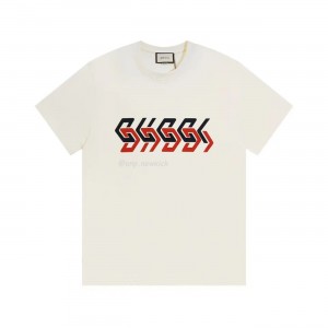 GUCCI MIRROR PRINT OVERSIZE COTTON T-SHIRT