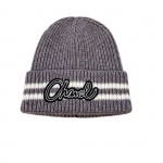 CHANEL Knitted cold hat white black gray brown