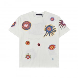 Louis Vuitton Sun Fish Barb Embroidered Couple Short sleeved T-shirt