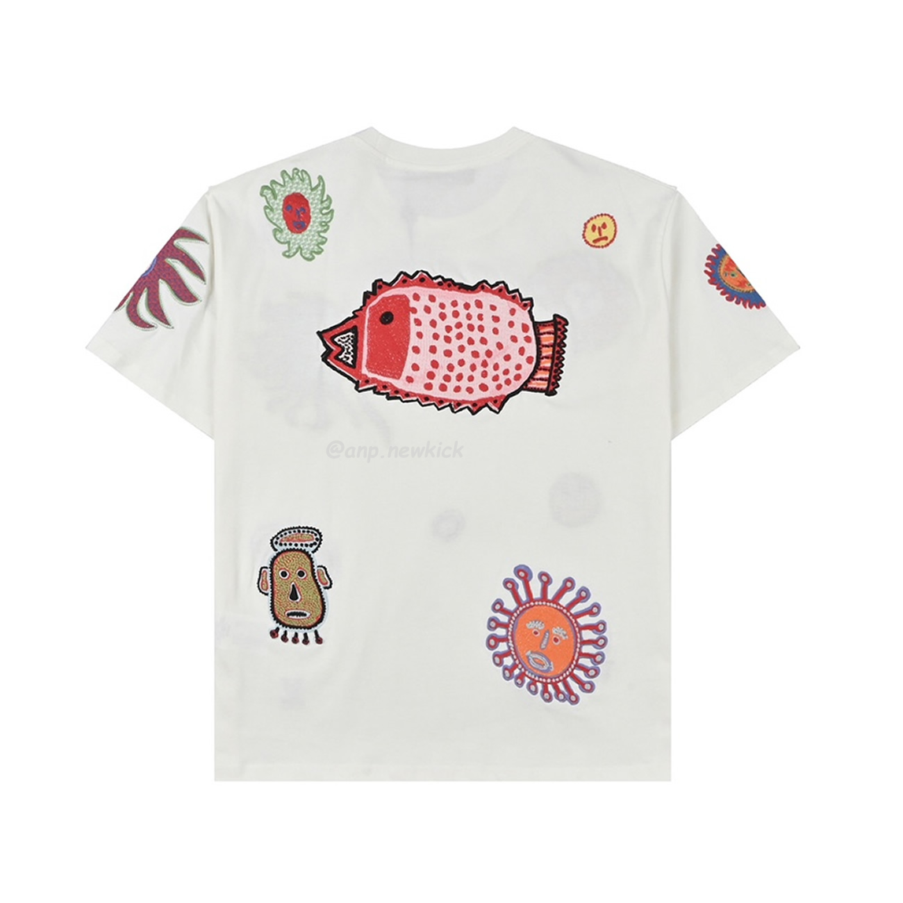 Louis Vuitton Sun Fish Barb Embroidered Couple Short sleeved T-shirt