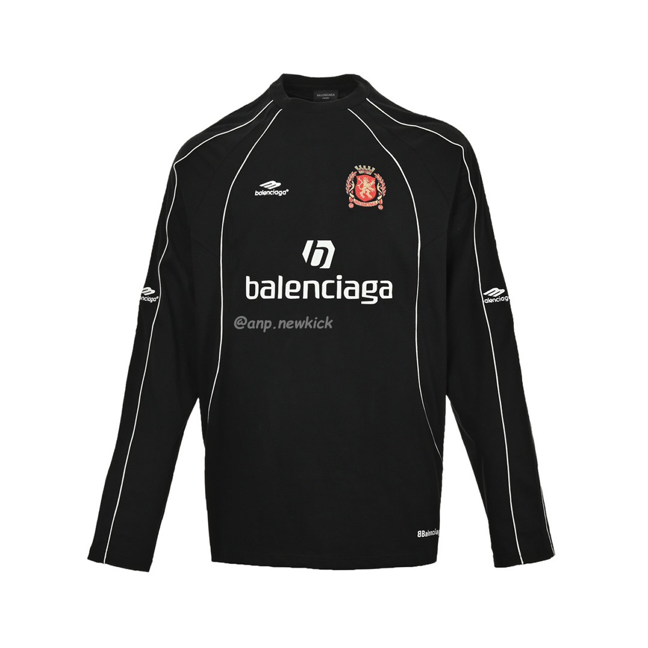 BALENCIAGA BLACK SOCCER LONG SLEEVE Jersey T-shirt