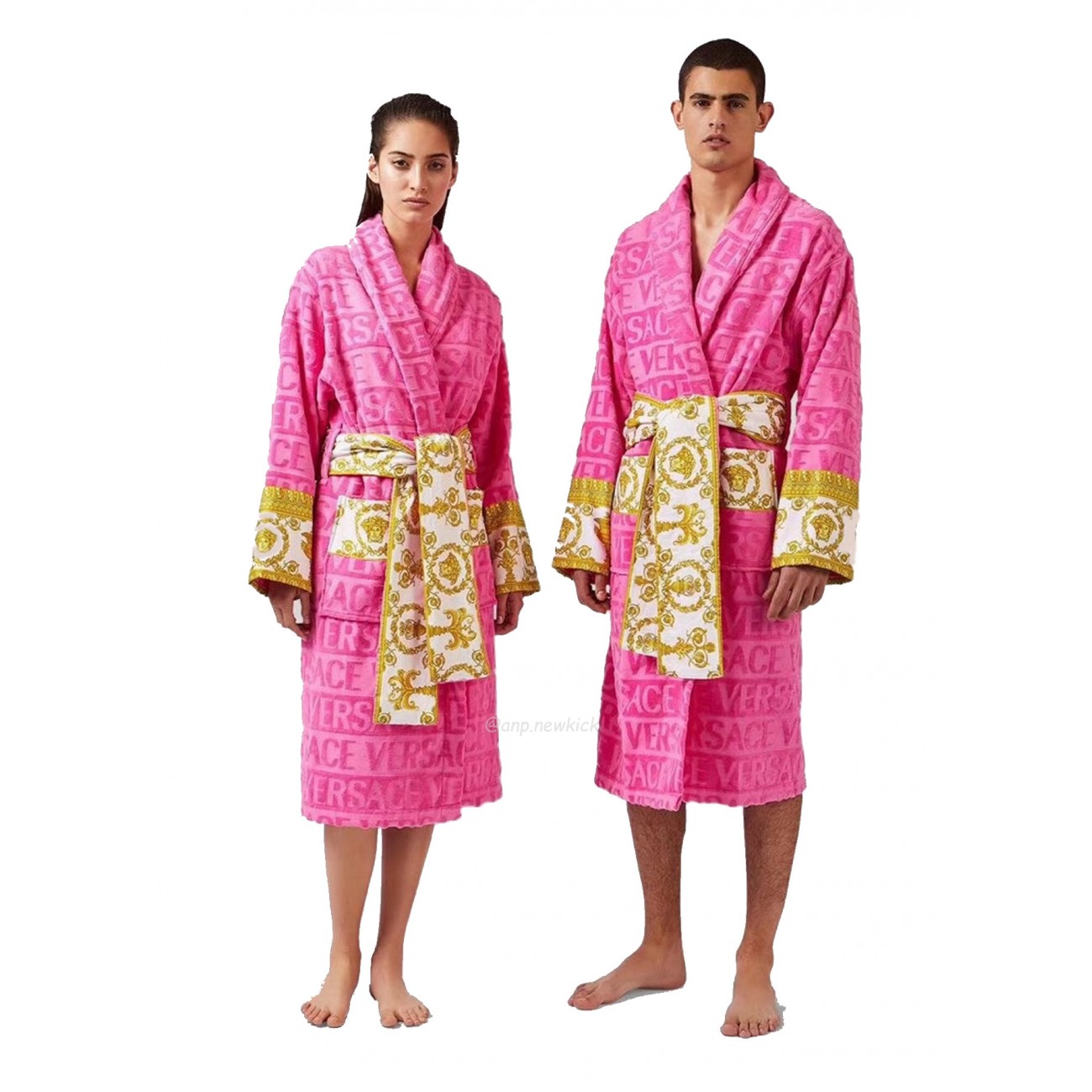 VERSACE Baroque Logo-jacquard Cotton Bathrobe