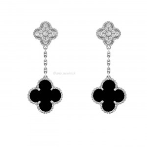 Van Cleef & Arpels Magic Alhambra earrings 2 motifs 18K white gold