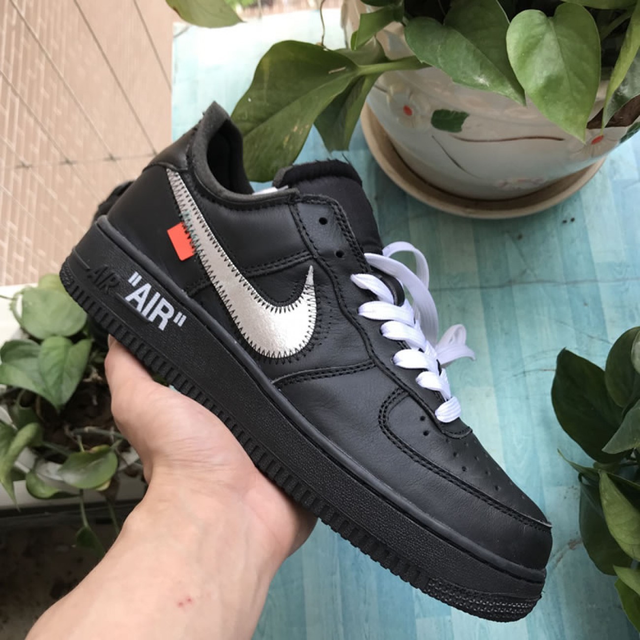 Nike Air Force 1 '07 Virgil x MoMa "Off-White" AV5210-001 Black/Metallic Silver