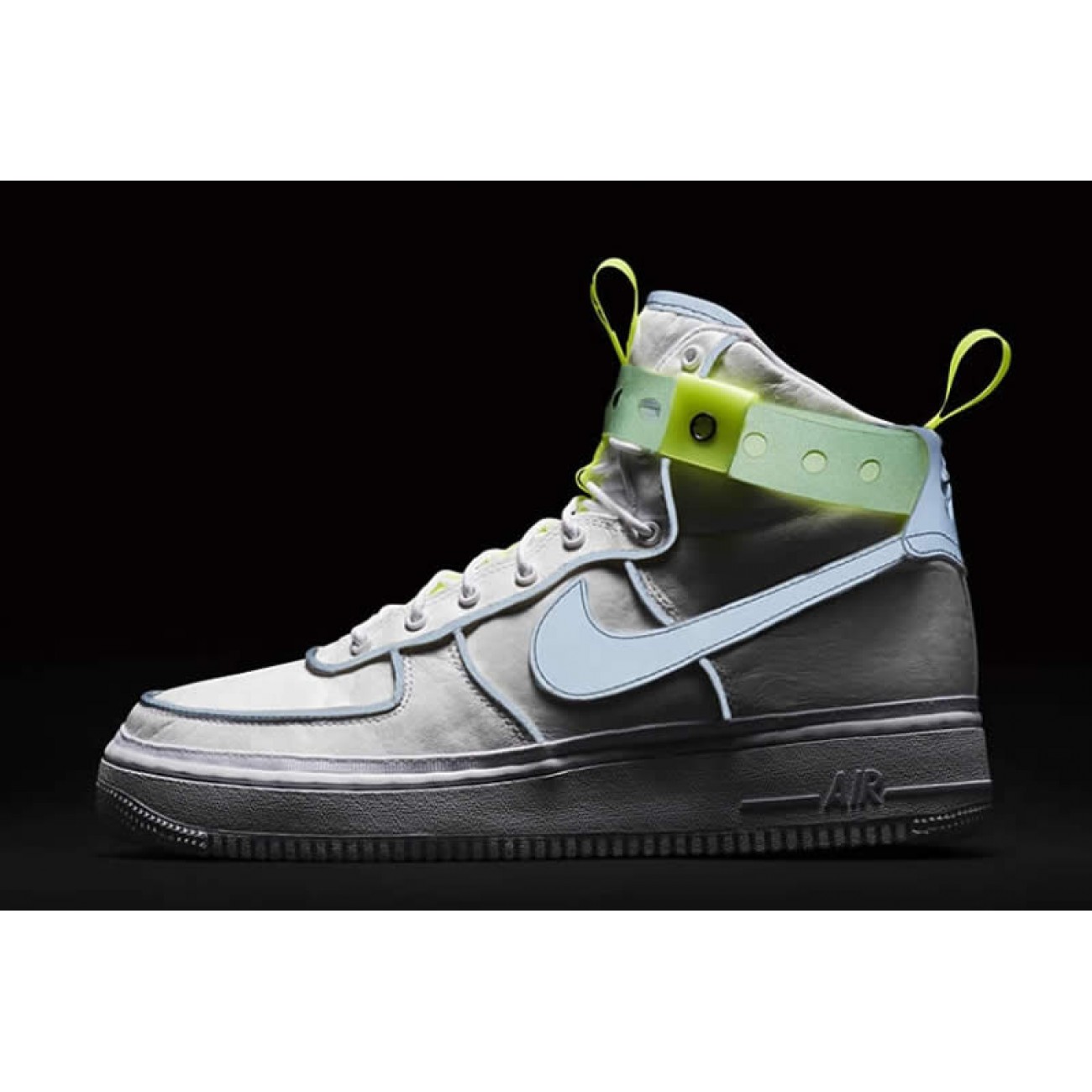 White Air Forces Ones 1 Green Magic Stick High "07 VIP" QS 573967-101