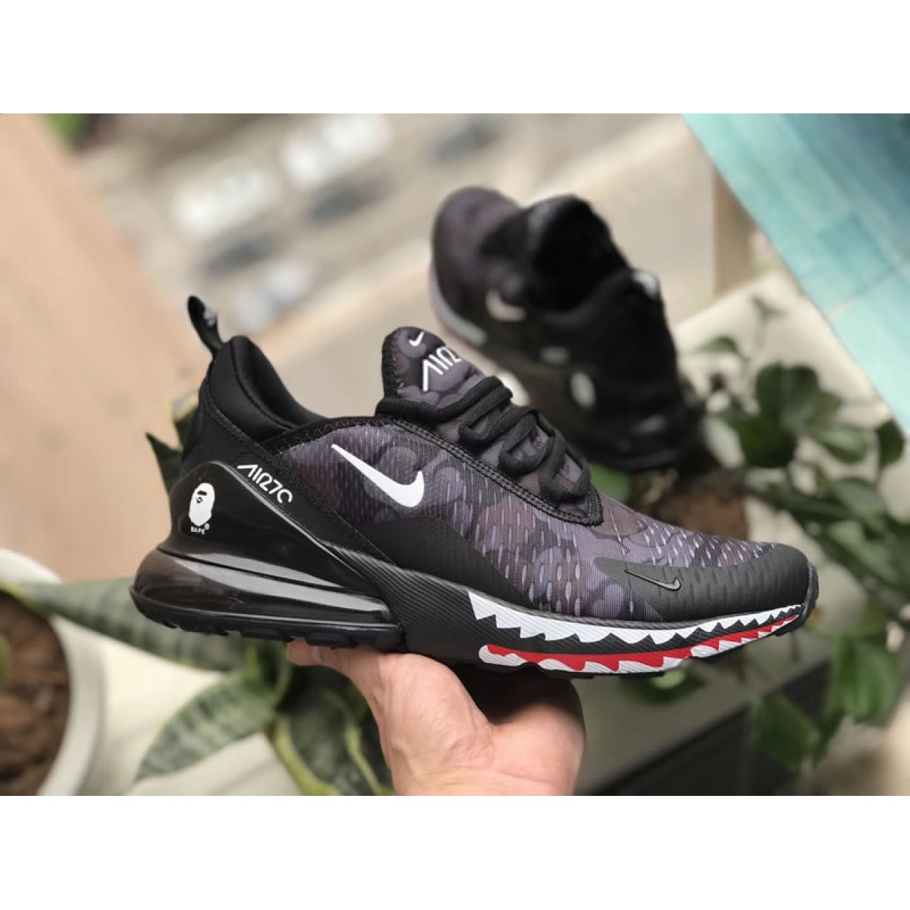 A Bathing APE x Nike Air Max 270 Japanese Camo Bape Camo Black/Grey Mens & Wmns Size AH6799-012