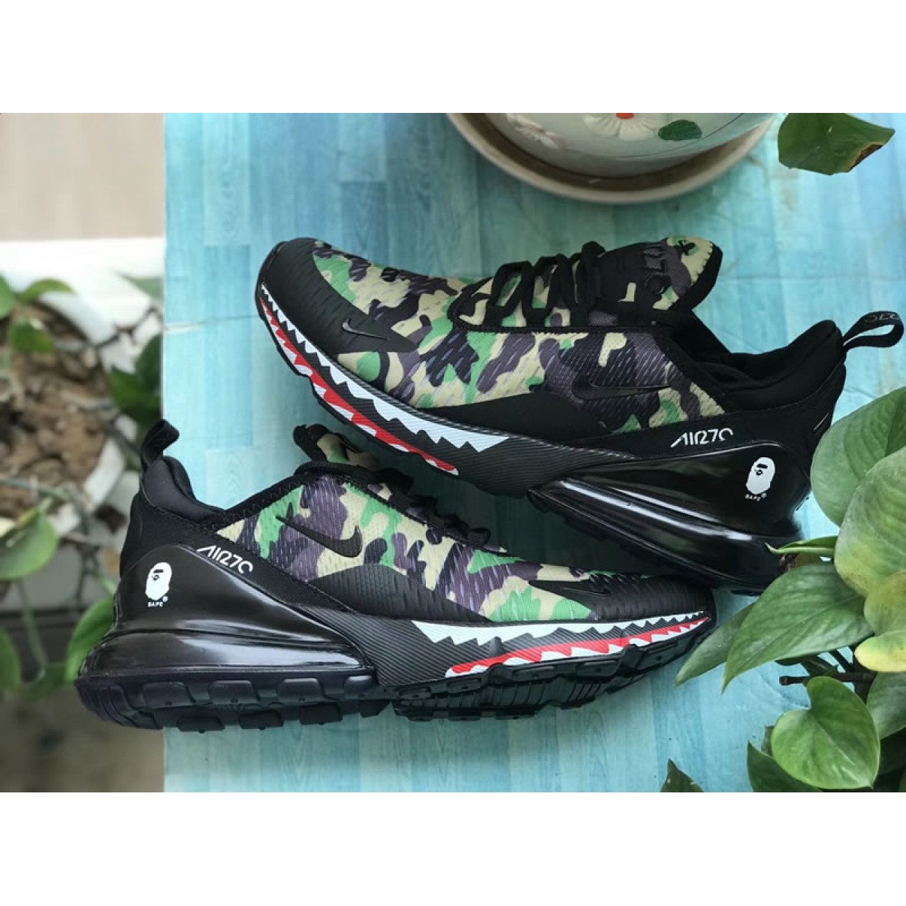 A Bathing APE x Nike Air Max 270 Japanese Camo Bape Camo Green Mens & Wmns Size AH6799-003