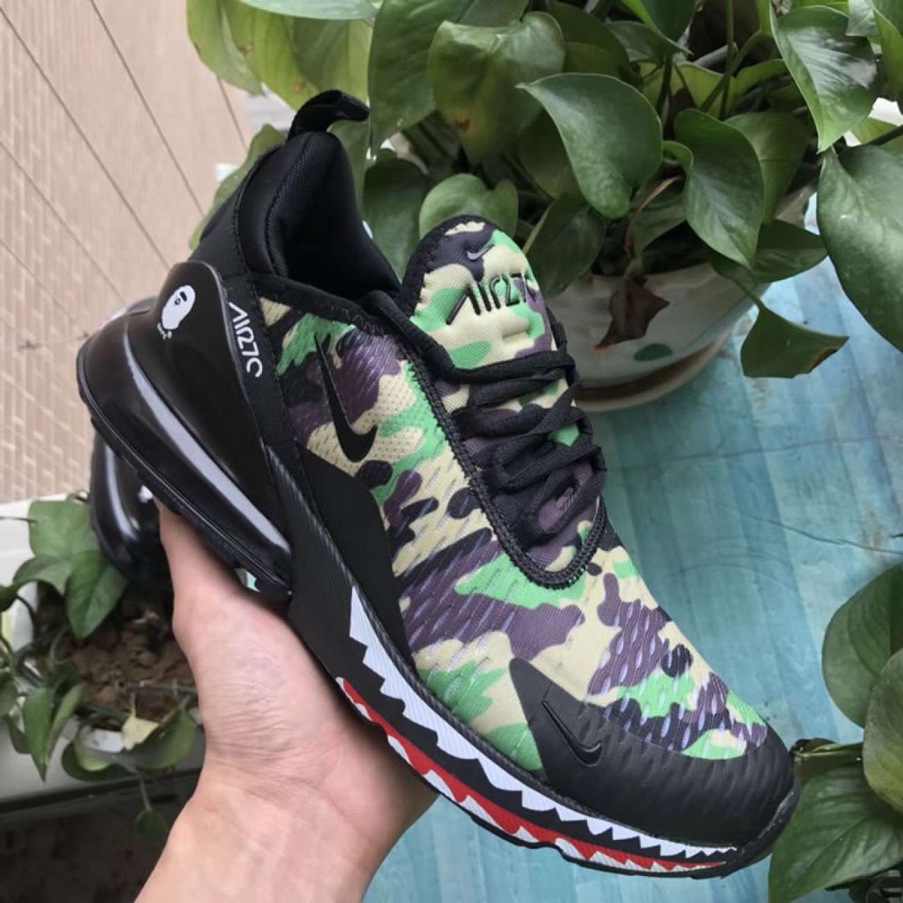 A Bathing APE x Nike Air Max 270 Japanese Camo Bape Camo Green Mens & Wmns Size AH6799-003