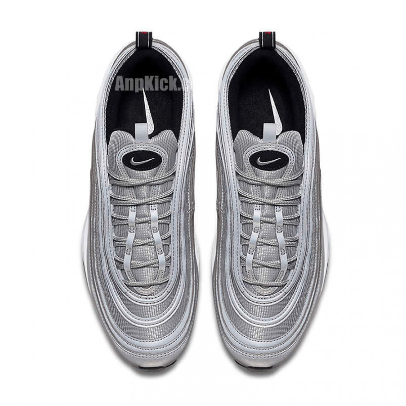 Air Max 97 Premium Reflective Silver Black Bullet Shoes 312834-007