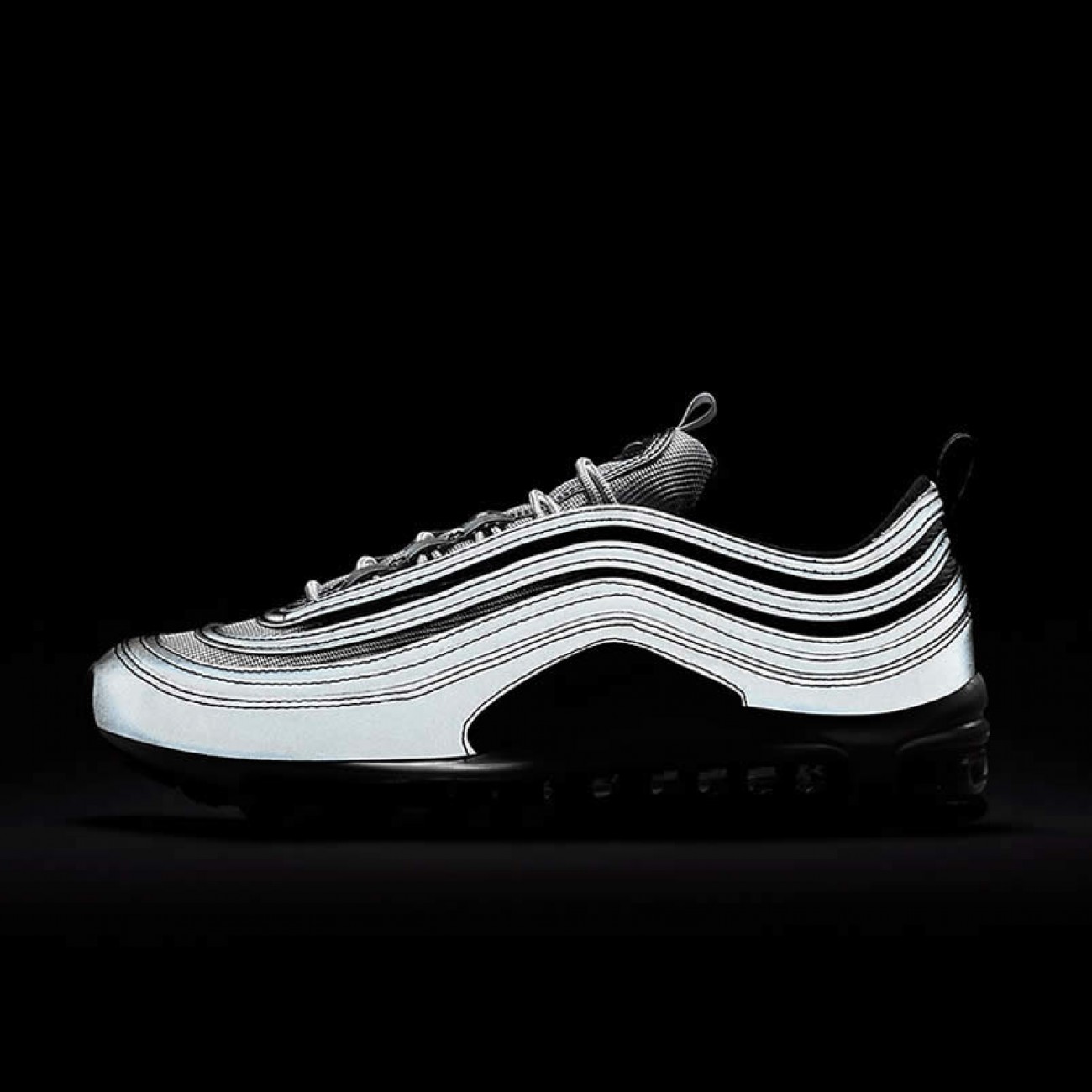 Air Max 97 Premium Reflective Silver Black Bullet Shoes 312834-007