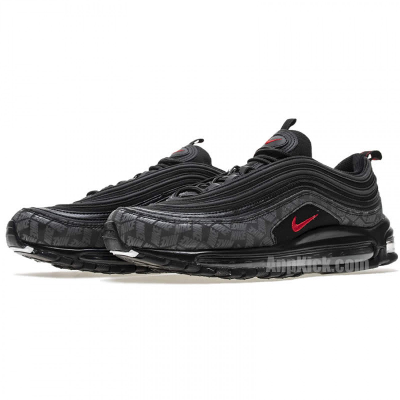 Nike Air Max 97 Reflective Logo All Black And Red 97s Sale AR4259-001