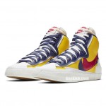 Sacai x Nike Blazer Mid Navy Blue BV0072-001 Yellow BV0072-700