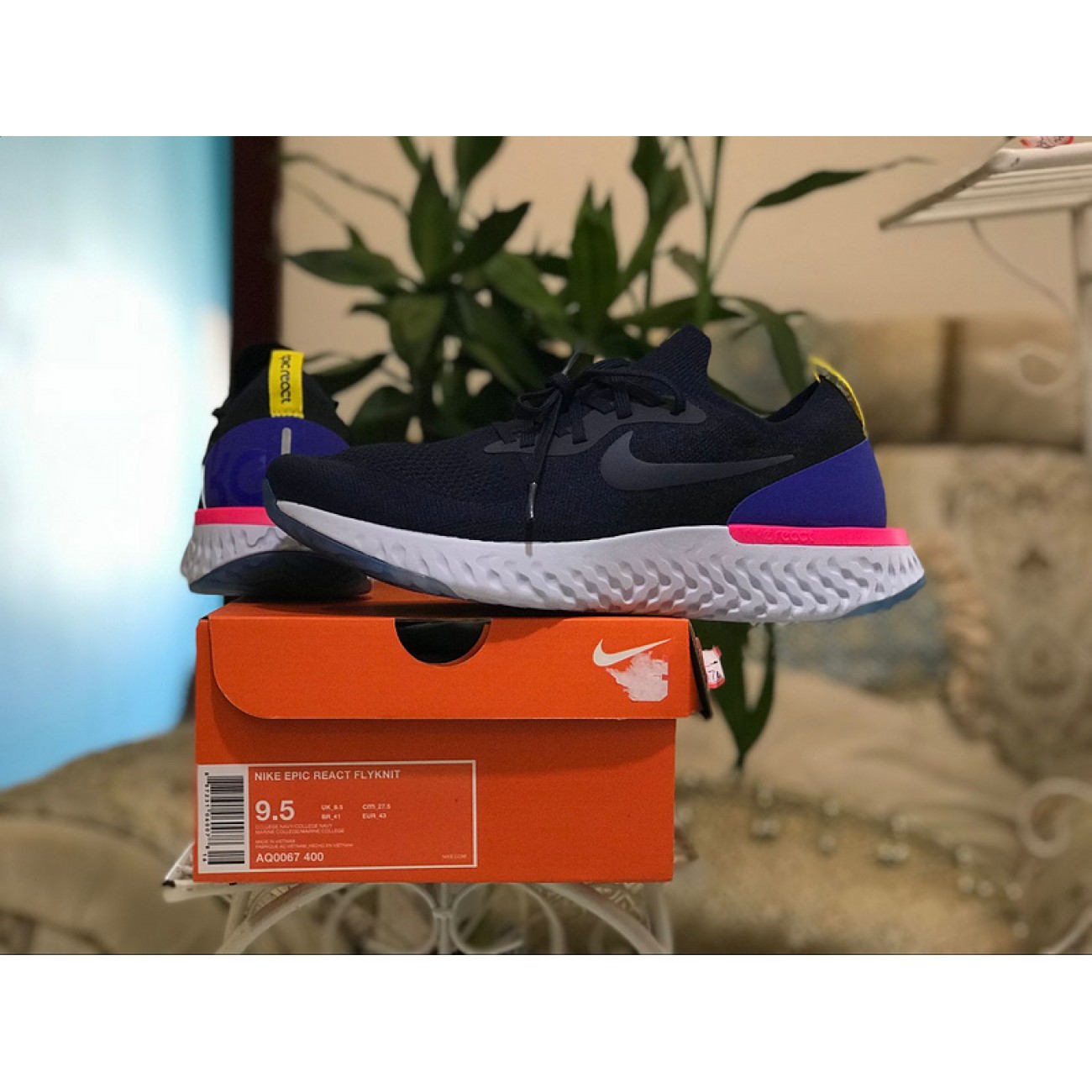 Nike Epic React Flyknit College Navy Racer Blue AQ0067-400