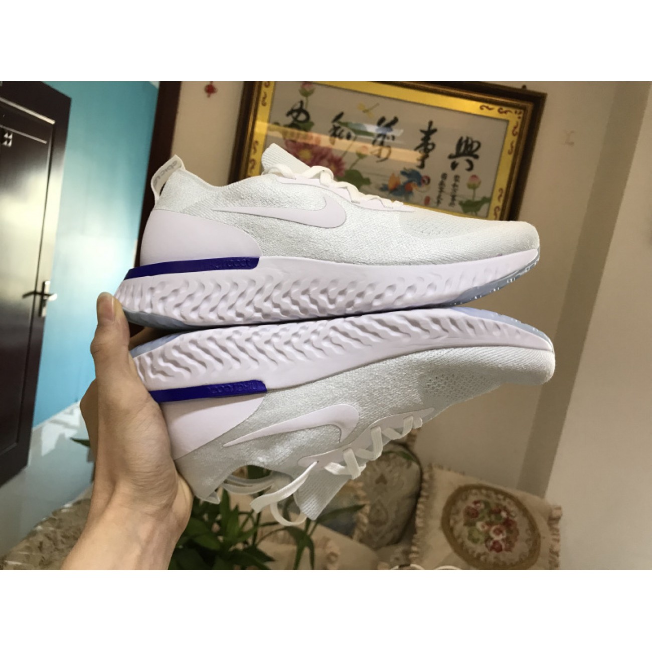 Nike Epic React Flyknit White Blue AQ0067-100