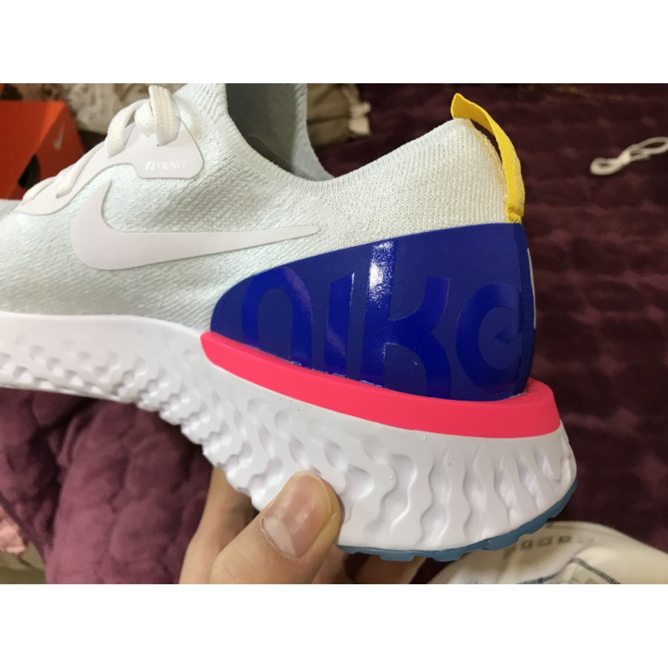 Nike Epic React Flyknit White Racer Blue AQ0067-101