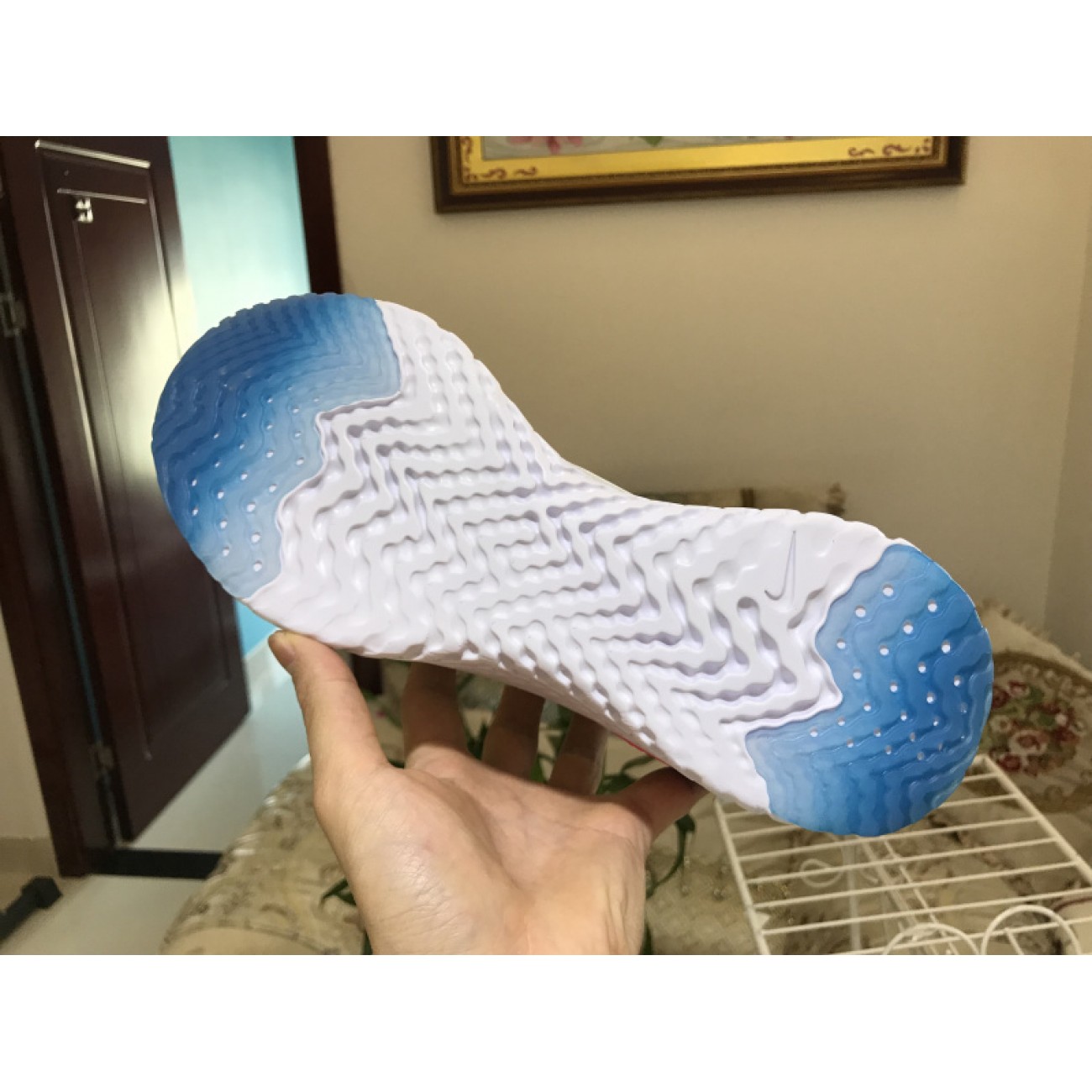 Nike Epic React Flyknit White Racer Blue AQ0067-101