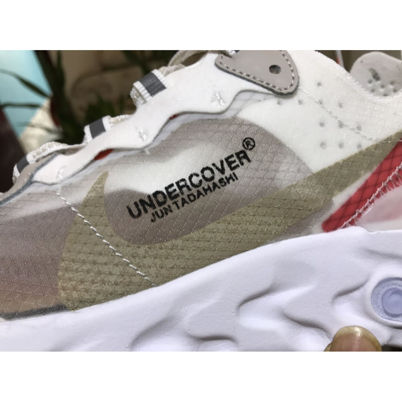 Undercover x Nike Epic React Element 87 Hyaline/Big red-white AQ1813-345