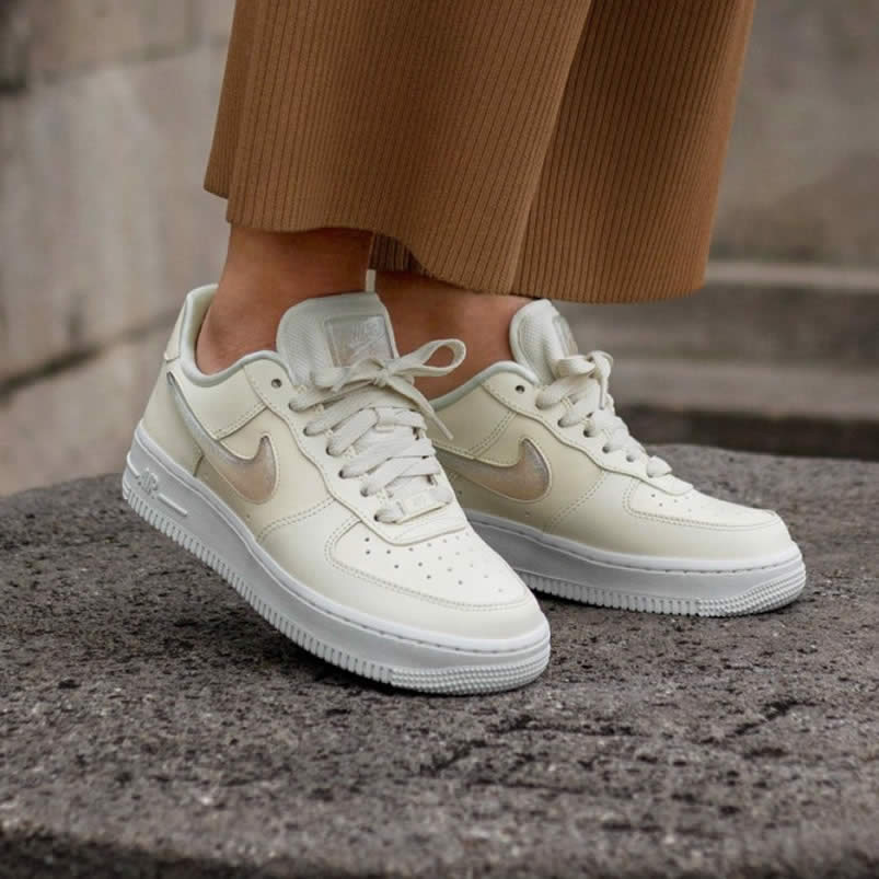 Nike Air Force 1 Womens Jelly Puff Wmns Af1 Low For Sale Pale Ivory Shoes Ah6827 100 On Feet (2) - newkick.vip