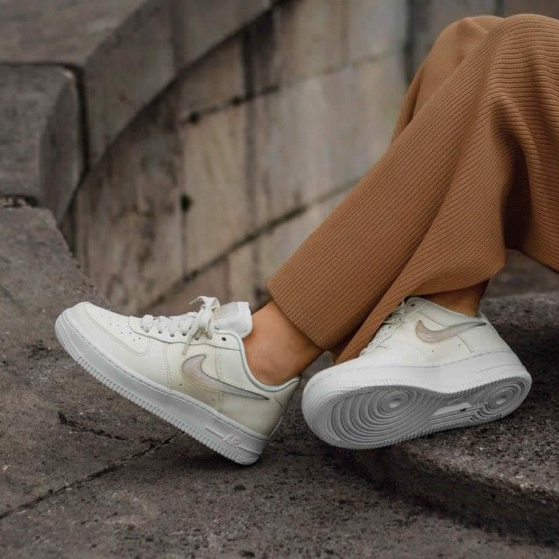 Nike Air Force 1 Womens Jelly Puff Wmns Af1 Low For Sale Pale Ivory Shoes Ah6827 100 On Feet (3) - newkick.vip