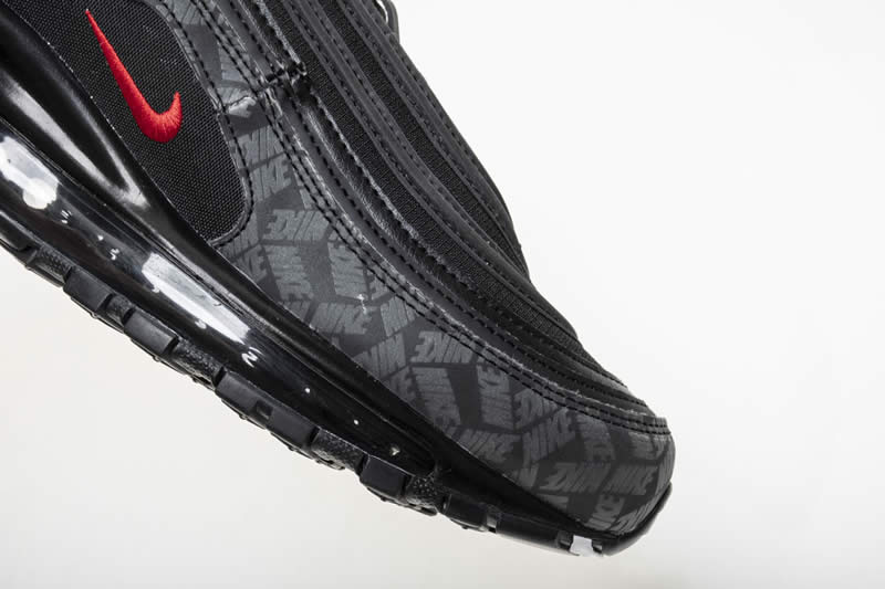 Nike Air Max 97 Reflective Logo All Black And Red 97s Sale AR4259-001