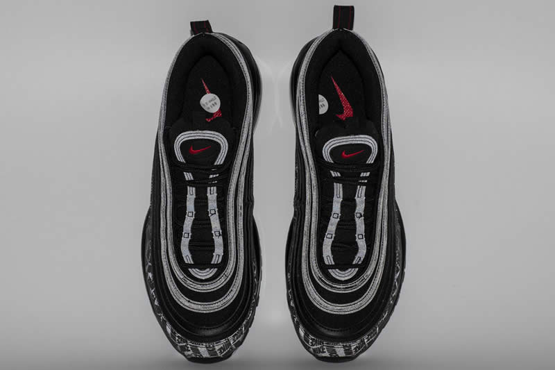 Nike Air Max 97 Reflective Logo All Black And Red 97s Sale AR4259-001