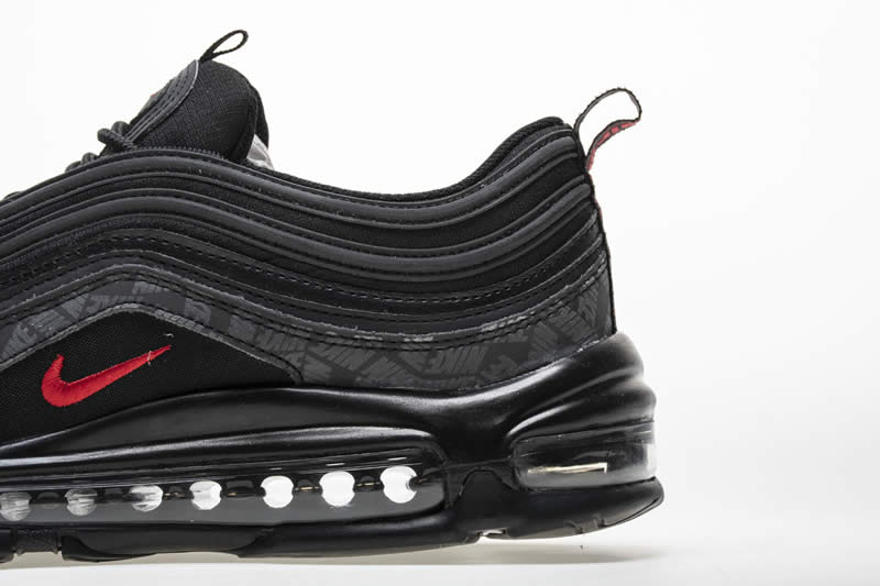 Nike Air Max 97 Reflective Logo All Black And Red 97s Sale AR4259-001