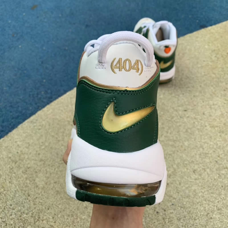 nike air more uptempo 96 shoes atlanta green white gold aj3139-100 detail pic