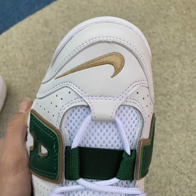 nike air more uptempo 96 shoes atlanta green white gold aj3139-100 detail pic