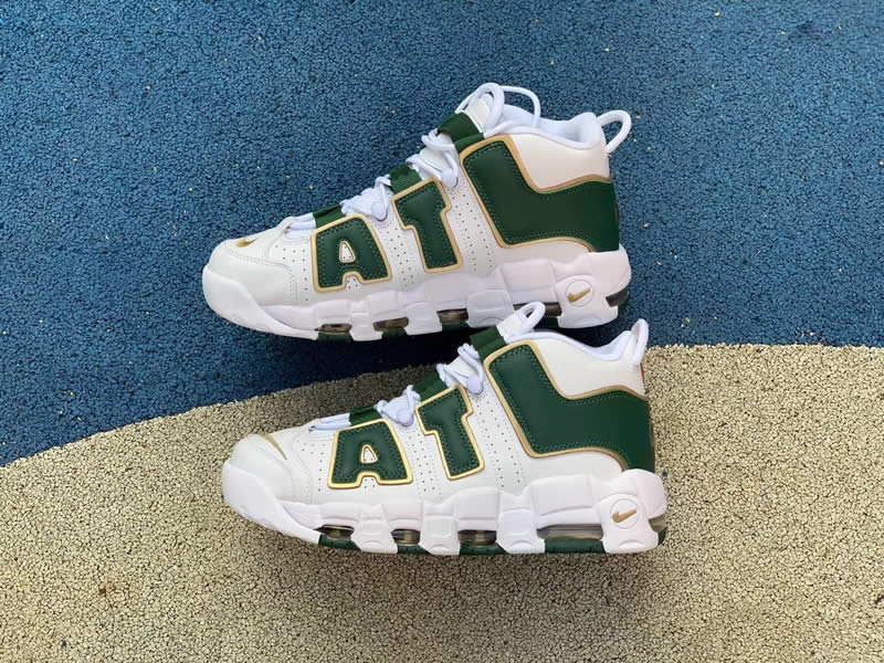 nike air more uptempo 96 shoes atlanta green white gold aj3139-100 detail pic