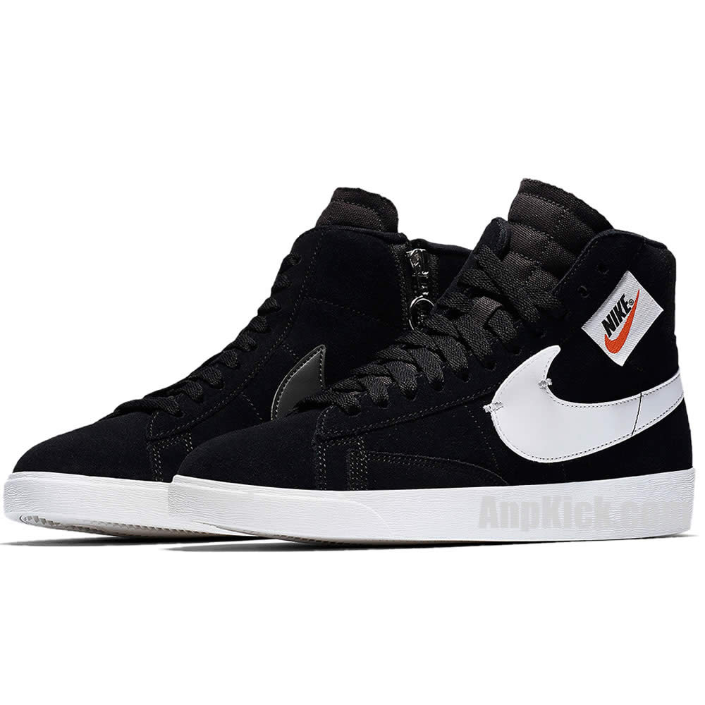 nike blazer mid rebel womens shoe sneaker black white bq4022-001